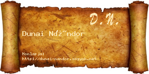 Dunai Nándor névjegykártya