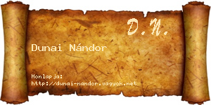 Dunai Nándor névjegykártya