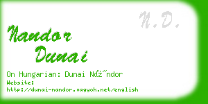 nandor dunai business card